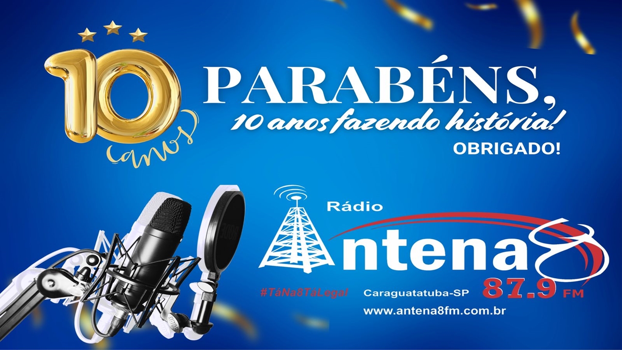 Slide do site Antena 8 FM